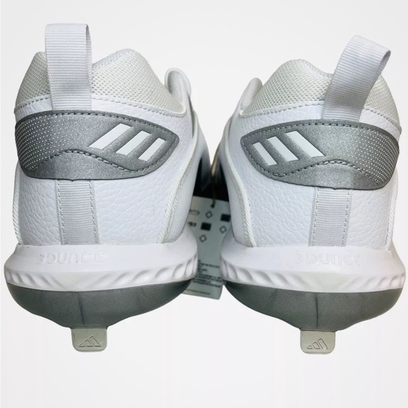 Adidas Icon 6 Bounce Mens Baseball Cleats Cloud White Silver EG7602 Size 14 - Picture 4 of 8